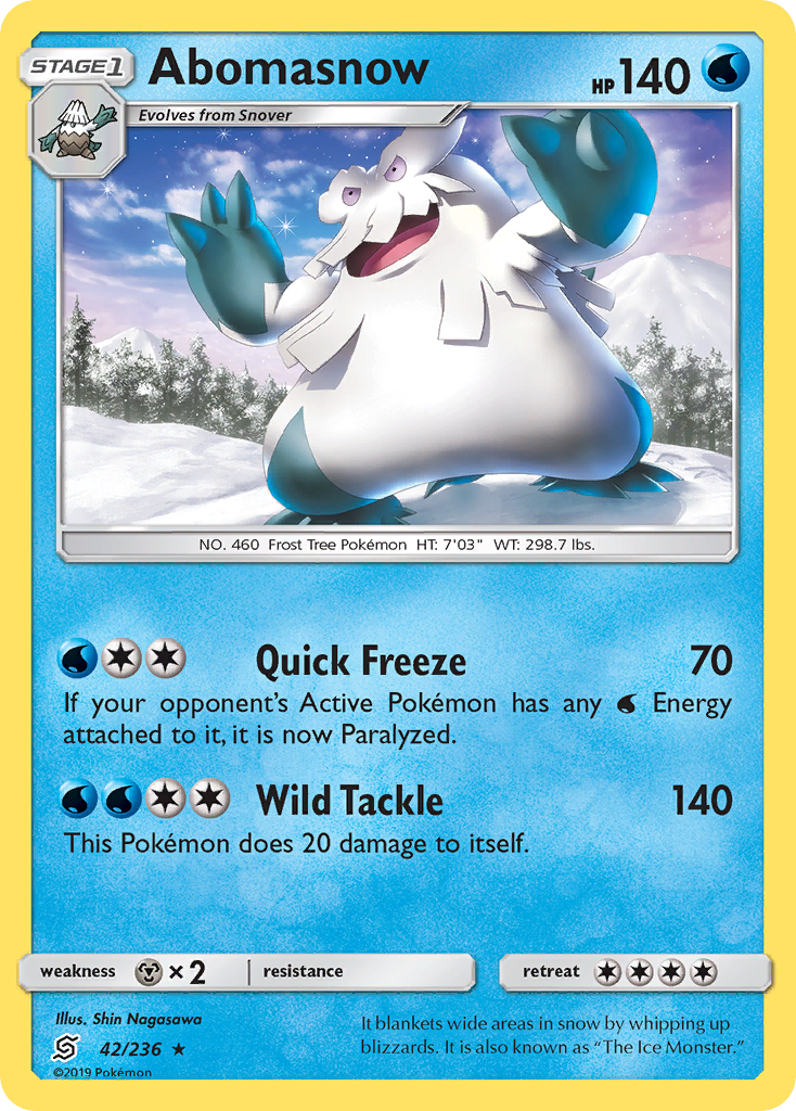 Abomasnow (42/236) [Sun & Moon: Unified Minds] | Amazing Games TCG