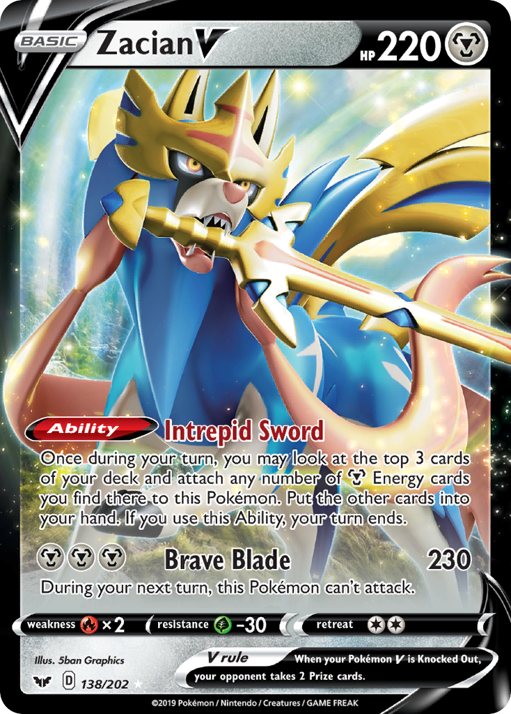 Zacian V (138/202) [Sword & Shield: Base Set] | Amazing Games TCG