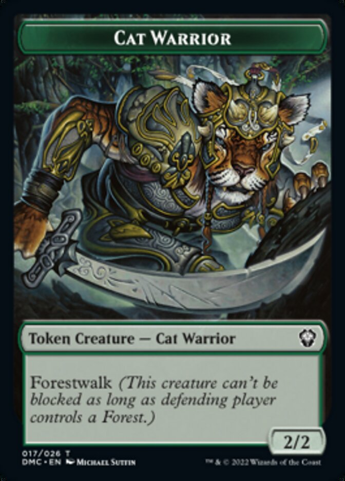 Saproling // Cat Warrior Double-sided Token [Dominaria United Tokens] | Amazing Games TCG