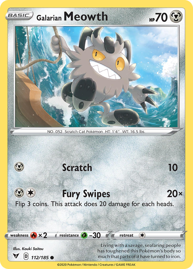 Galarian Meowth (112/185) [Sword & Shield: Vivid Voltage] | Amazing Games TCG