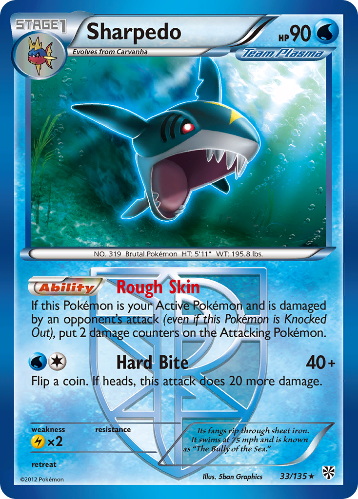 Sharpedo (33/135) [Black & White: Plasma Storm] | Amazing Games TCG