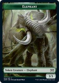 Elephant // Golem Double-sided Token [Double Masters Tokens] | Amazing Games TCG