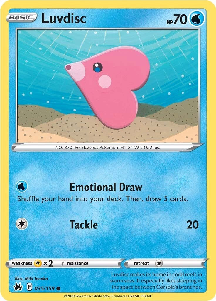 Luvdisc (035/159) [Sword & Shield: Crown Zenith] | Amazing Games TCG