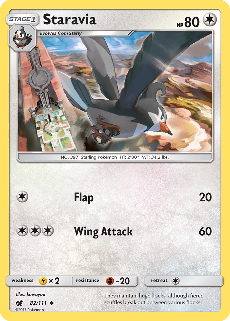 Staravia (82/111) [Sun & Moon: Crimson Invasion] | Amazing Games TCG