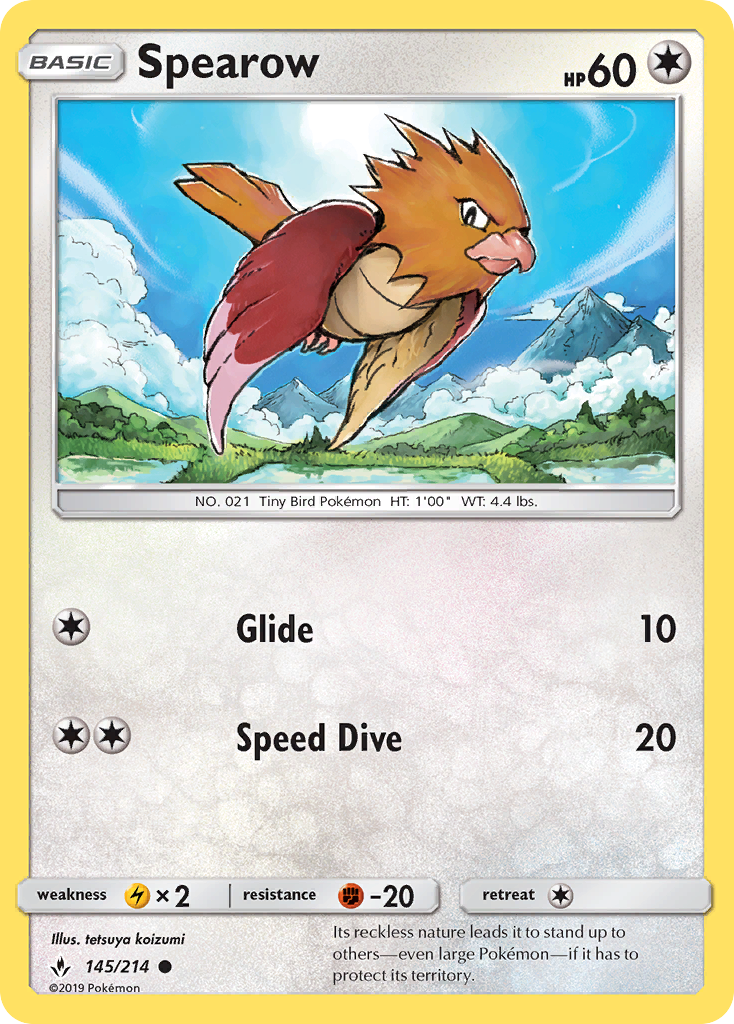 Spearow (145/214) [Sun & Moon: Unbroken Bonds] | Amazing Games TCG