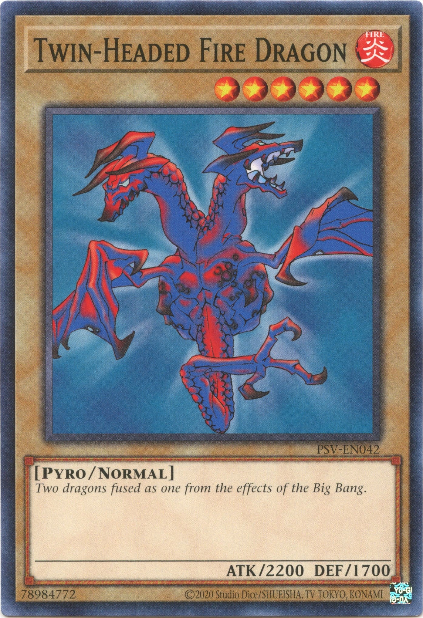 Twin-Headed Fire Dragon (25th Anniversary) [PSV-EN042] Common | Amazing Games TCG