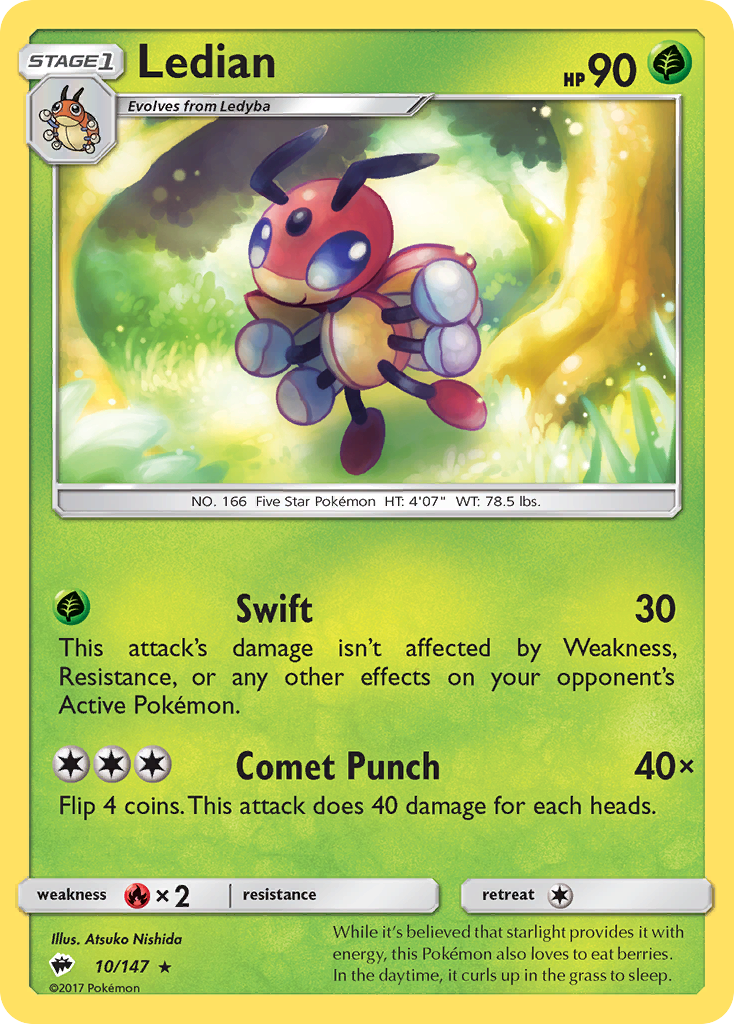 Ledian (10/147) [Sun & Moon: Burning Shadows] | Amazing Games TCG