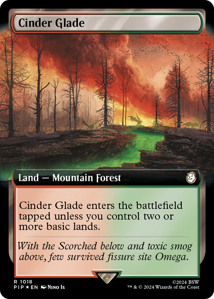Cinder Glade (Extended Art) (Surge Foil) [Fallout] | Amazing Games TCG