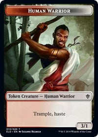 Human Warrior // Food (18) Double-sided Token [Throne of Eldraine Tokens] | Amazing Games TCG