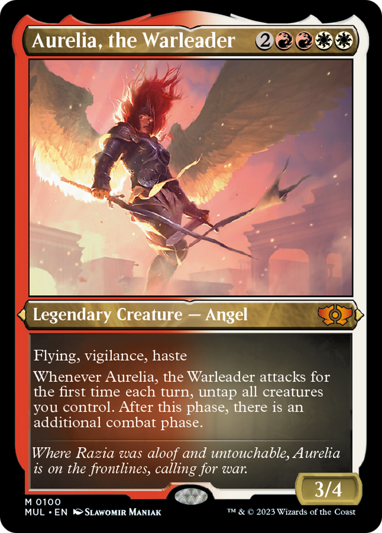 Aurelia, the Warleader (Foil Etched) [Multiverse Legends] | Amazing Games TCG