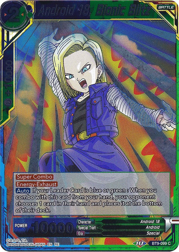 Android 18, Bionic Blitz (BT9-099) [Ultimate Deck 2022] | Amazing Games TCG