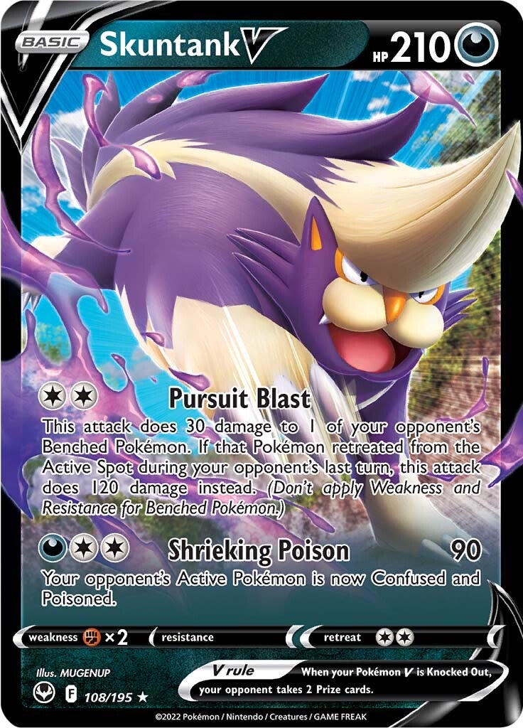 Skuntank V (108/195) [Sword & Shield: Silver Tempest] | Amazing Games TCG