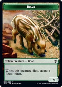 Boar // Food (15) Double-sided Token [Throne of Eldraine Tokens] | Amazing Games TCG