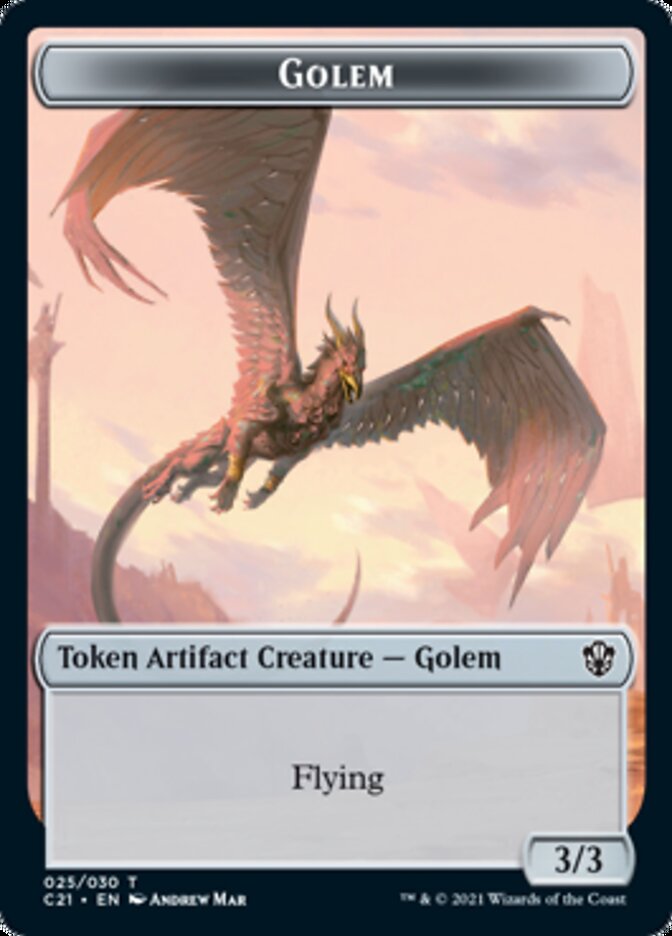 Golem (025) // Thopter Token [Commander 2021 Tokens] | Amazing Games TCG