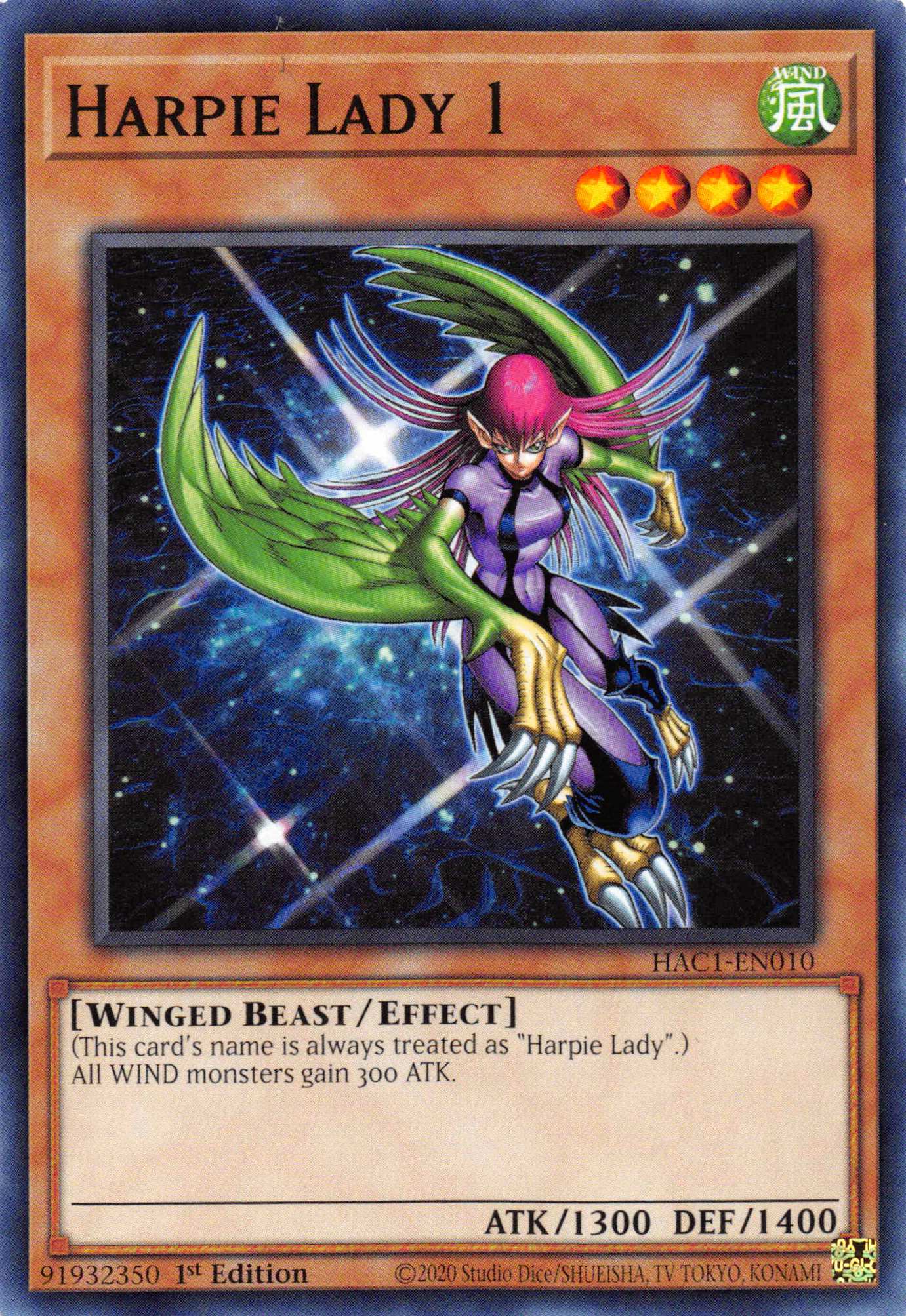 Harpie Lady 1 [HAC1-EN010] Common | Amazing Games TCG