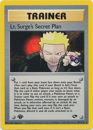 Lt. Surge's Secret Plan (107/132) [Gym Challenge 1st Edition] | Amazing Games TCG