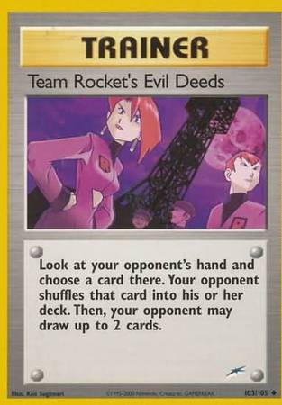 Team Rocket's Evil Deeds (103/105) [Neo Destiny Unlimited] | Amazing Games TCG