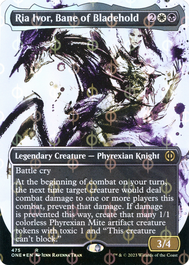 Ria Ivor, Bane of Bladehold (Borderless Ichor Step-and-Compleat Foil) [Phyrexia: All Will Be One] | Amazing Games TCG