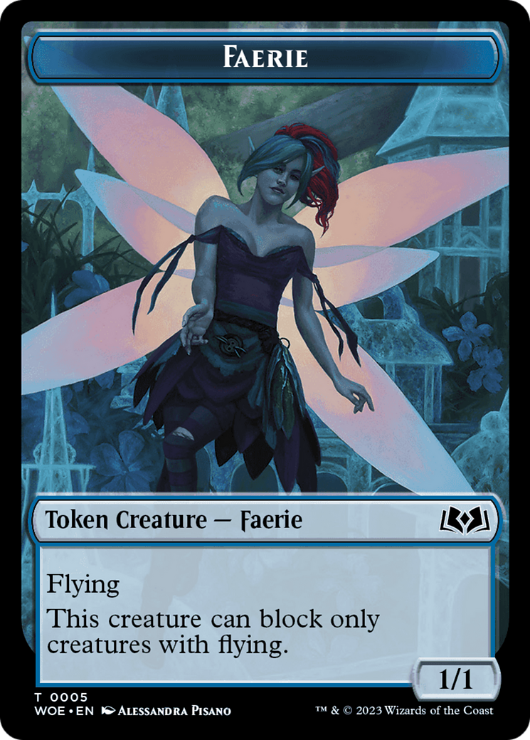 Faerie // Food (0012) Double-Sided Token [Wilds of Eldraine Tokens] | Amazing Games TCG