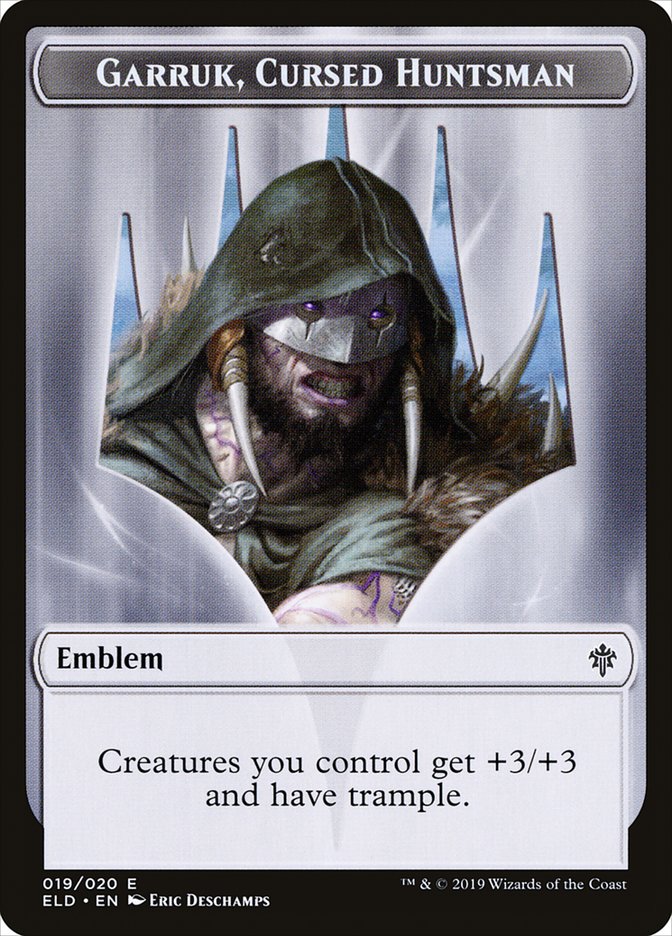 Garruk, Cursed Huntsman Emblem [Throne of Eldraine Tokens] | Amazing Games TCG