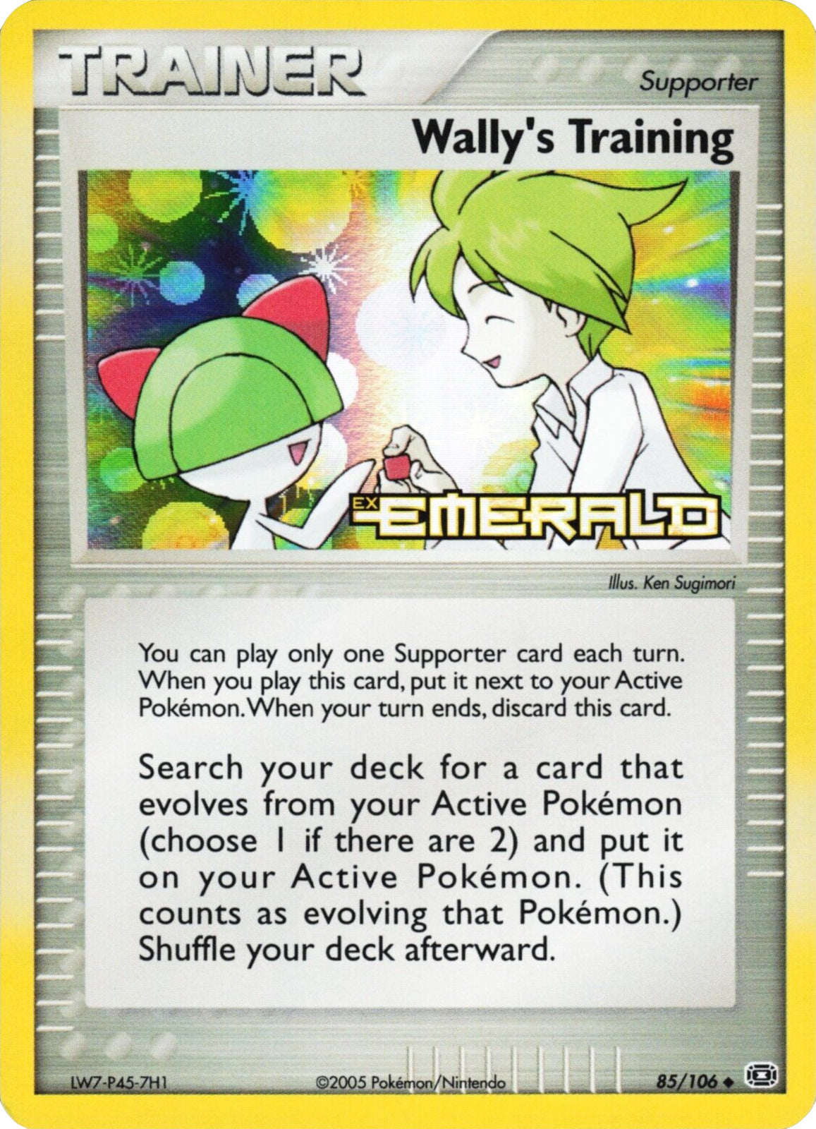Wally's Training (85/106) (Stamped) [EX: Emerald] | Amazing Games TCG