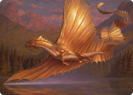 Adult Gold Dragon Art Card [Dungeons & Dragons: Adventures in the Forgotten Realms Art Series] | Amazing Games TCG