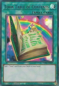 Toon Table of Contents (Blue) [LDS1-EN069] Ultra Rare | Amazing Games TCG