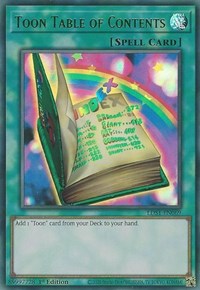 Toon Table of Contents (Green) [LDS1-EN069] Ultra Rare | Amazing Games TCG