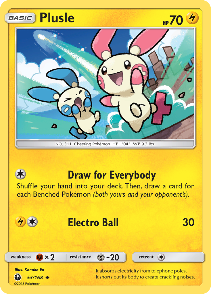 Plusle (53/168) [Sun & Moon: Celestial Storm] | Amazing Games TCG