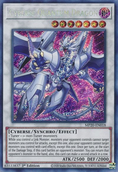 Cyberse Quantum Dragon [MP20-EN018] Prismatic Secret Rare | Amazing Games TCG