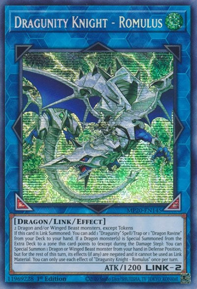 Dragunity Knight - Romulus [MP20-EN145] Prismatic Secret Rare | Amazing Games TCG