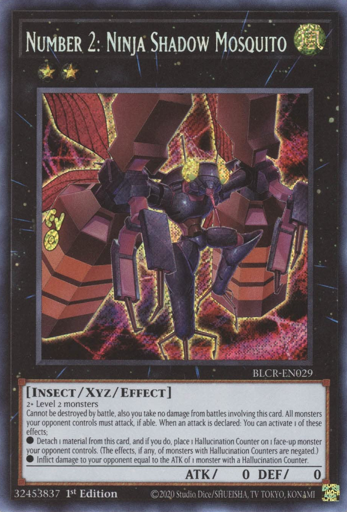 Number 2: Ninja Shadow Mosquito [BLCR-EN029] Secret Rare | Amazing Games TCG