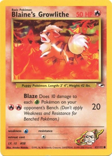 Blaine's Growlithe (62/132) [Gym Heroes Unlimited] | Amazing Games TCG