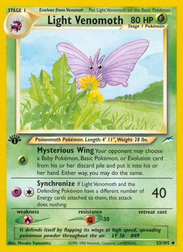 Light Venomoth (53/105) [Neo Destiny 1st Edition] | Amazing Games TCG