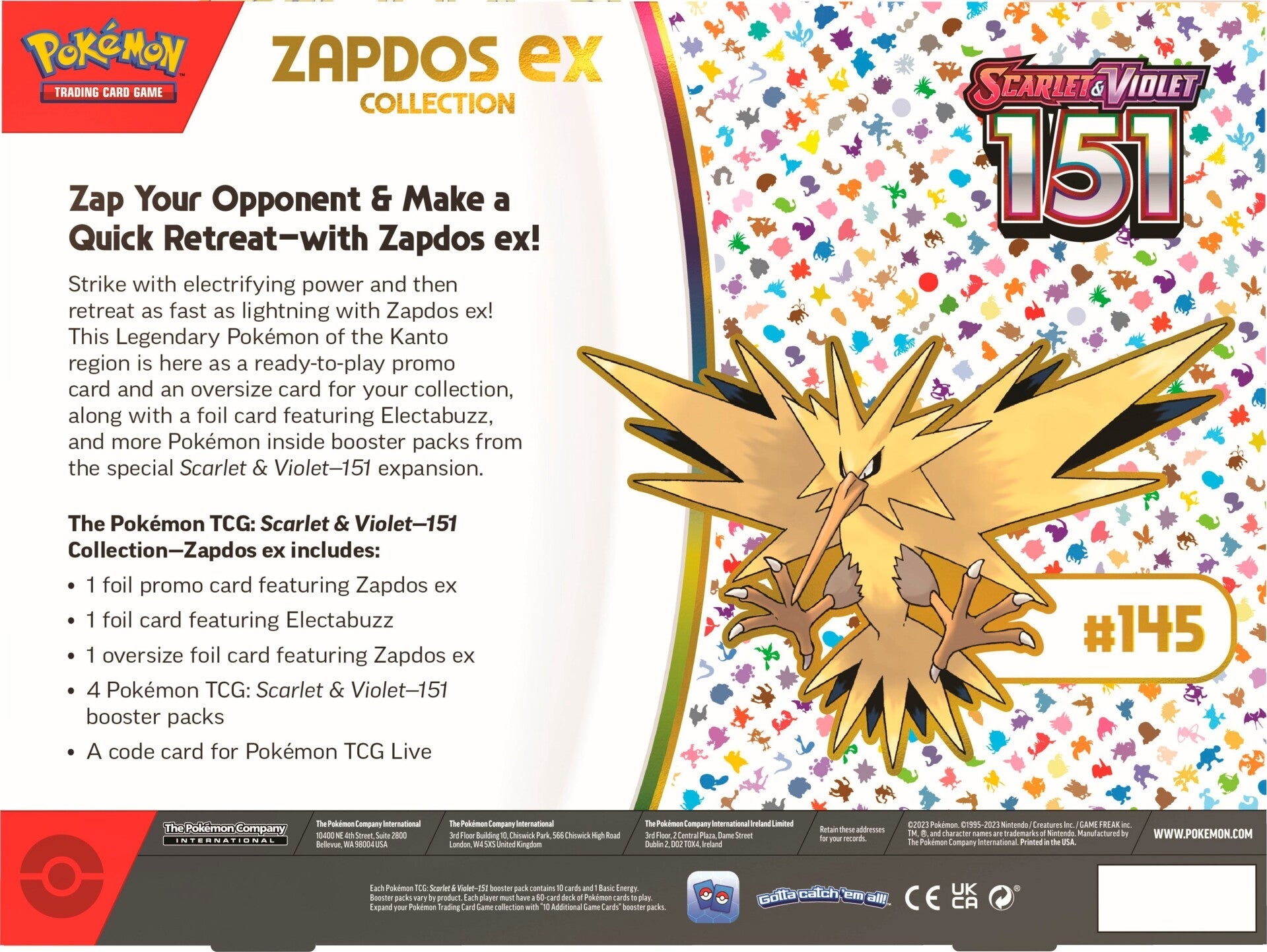 Scarlet & Violet: 151 - Zapdos ex Box | Amazing Games TCG