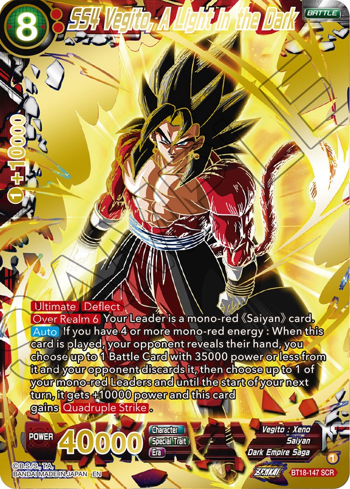 SS4 Vegito, A Light in the Dark (BT18-147) [Dawn of the Z-Legends] | Amazing Games TCG