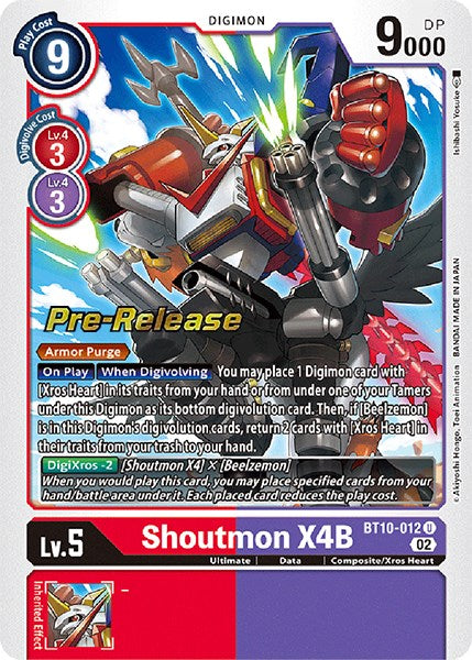 Shoutmon X4B [BT10-012] [Xros Encounter Pre-Release Cards] | Amazing Games TCG