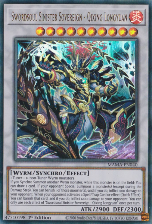 Swordsoul Sinister Sovereign - Qixing Longyuan [MAMA-EN040] Ultra Rare | Amazing Games TCG