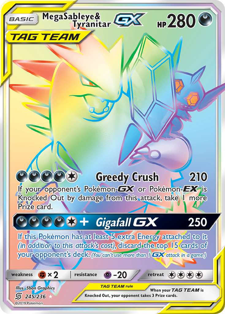 Mega Sableye & Tyranitar GX (245/236) [Sun & Moon: Unified Minds] | Amazing Games TCG