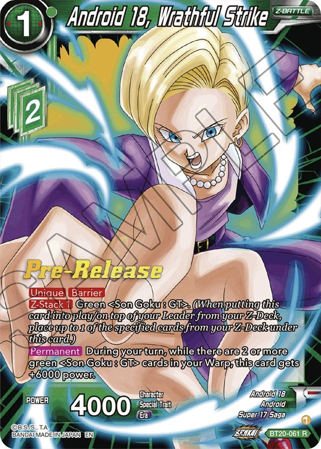 Android 18, Wrathful Strike (BT20-061) [Power Absorbed Prerelease Promos] | Amazing Games TCG