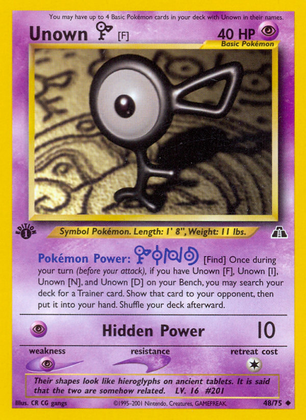 Unown [F] (48/75) [Neo Discovery 1st Edition] | Amazing Games TCG
