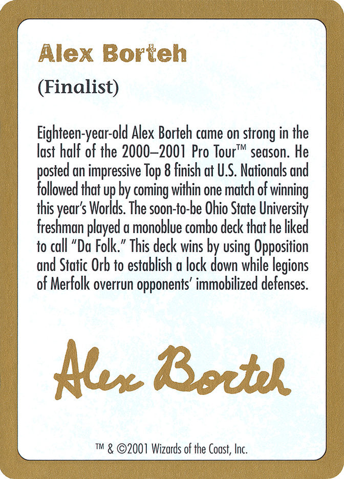 Alex Borteh Bio [World Championship Decks 2001] | Amazing Games TCG
