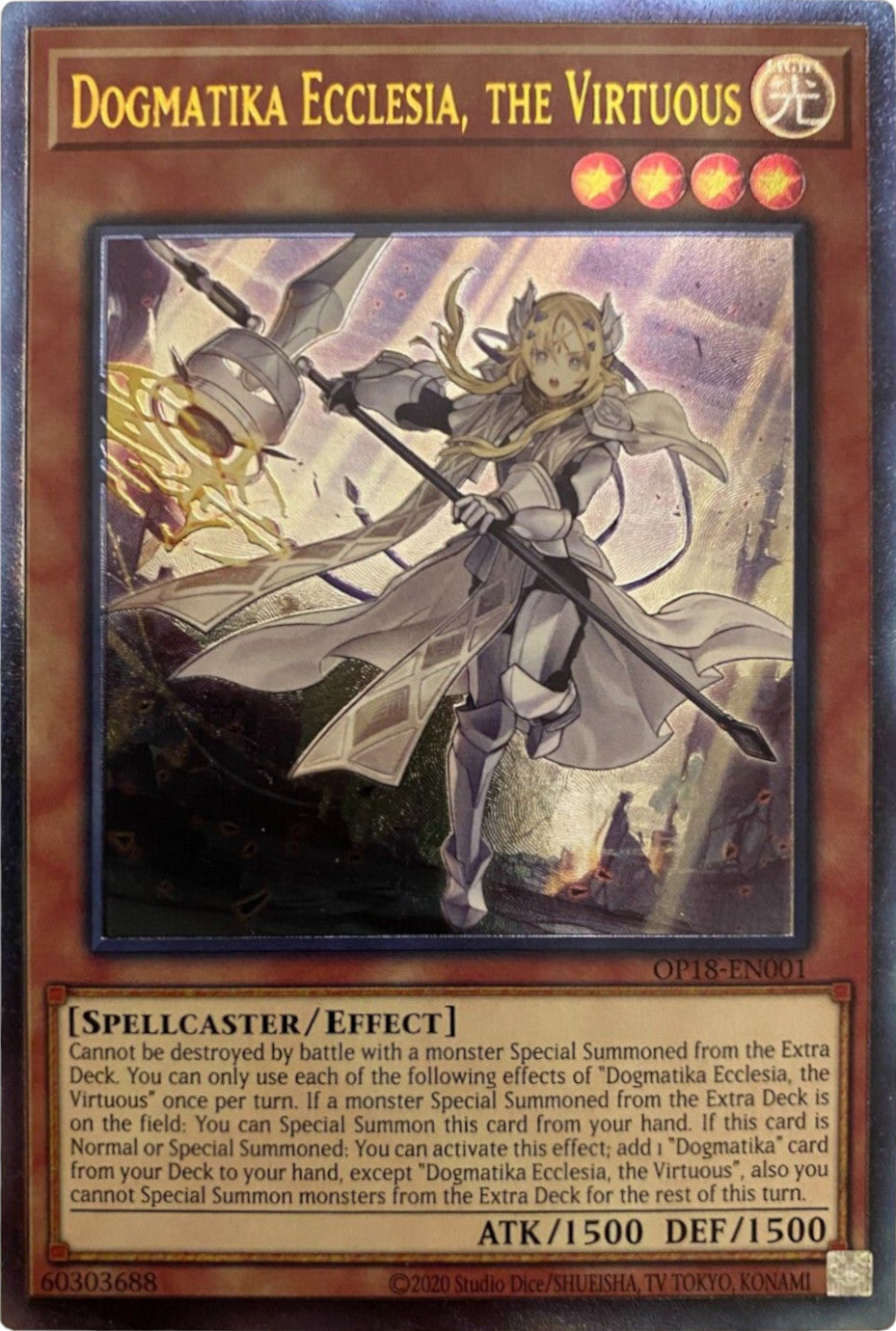 Dogmatika Ecclesia, the Virtuous [OP18-EN001] Ultimate Rare | Amazing Games TCG