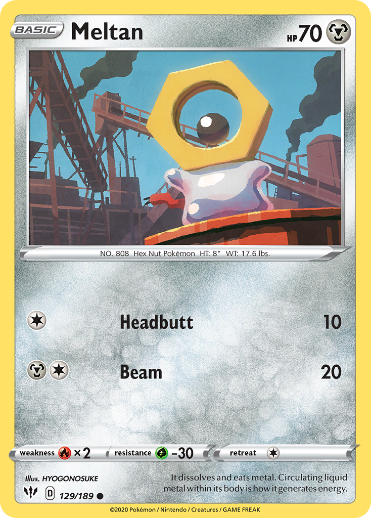 Meltan (129/189) [Sword & Shield: Darkness Ablaze] | Amazing Games TCG