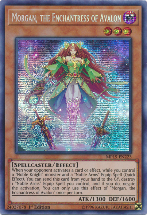 Morgan, the Enchantress of Avalon [MP19-EN223] Prismatic Secret Rare | Amazing Games TCG