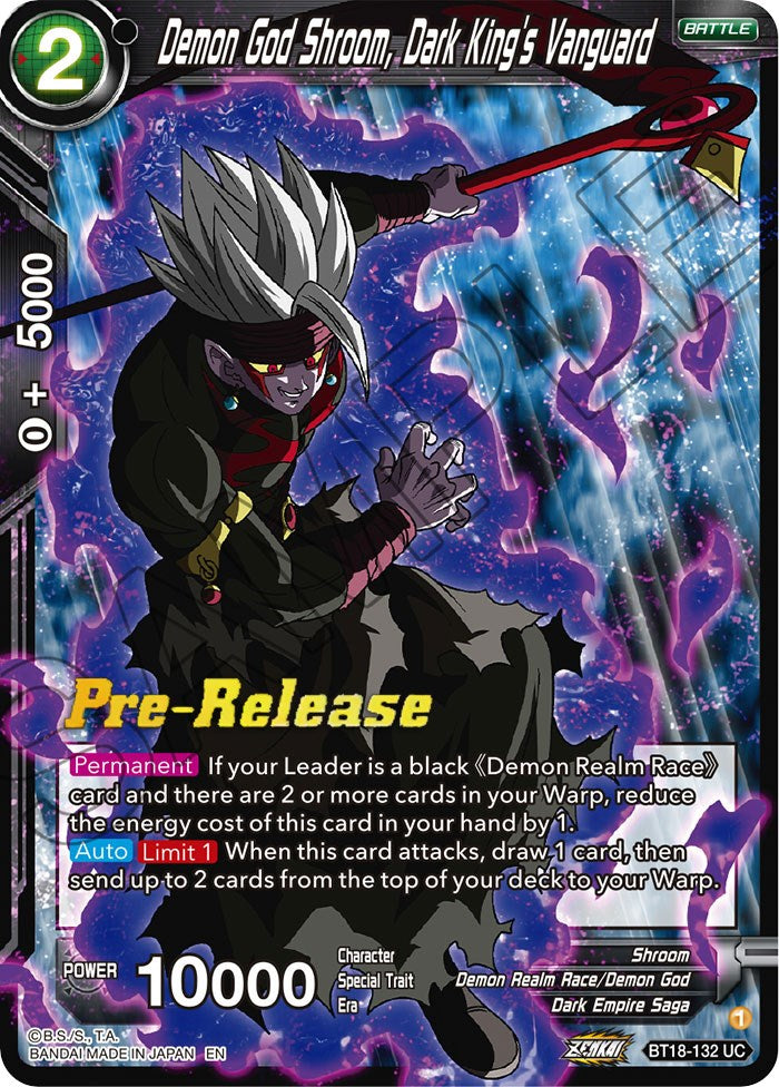 Demon God Shroom, Dark King's Vanguard (BT18-132) [Dawn of the Z-Legends Prerelease Promos] | Amazing Games TCG