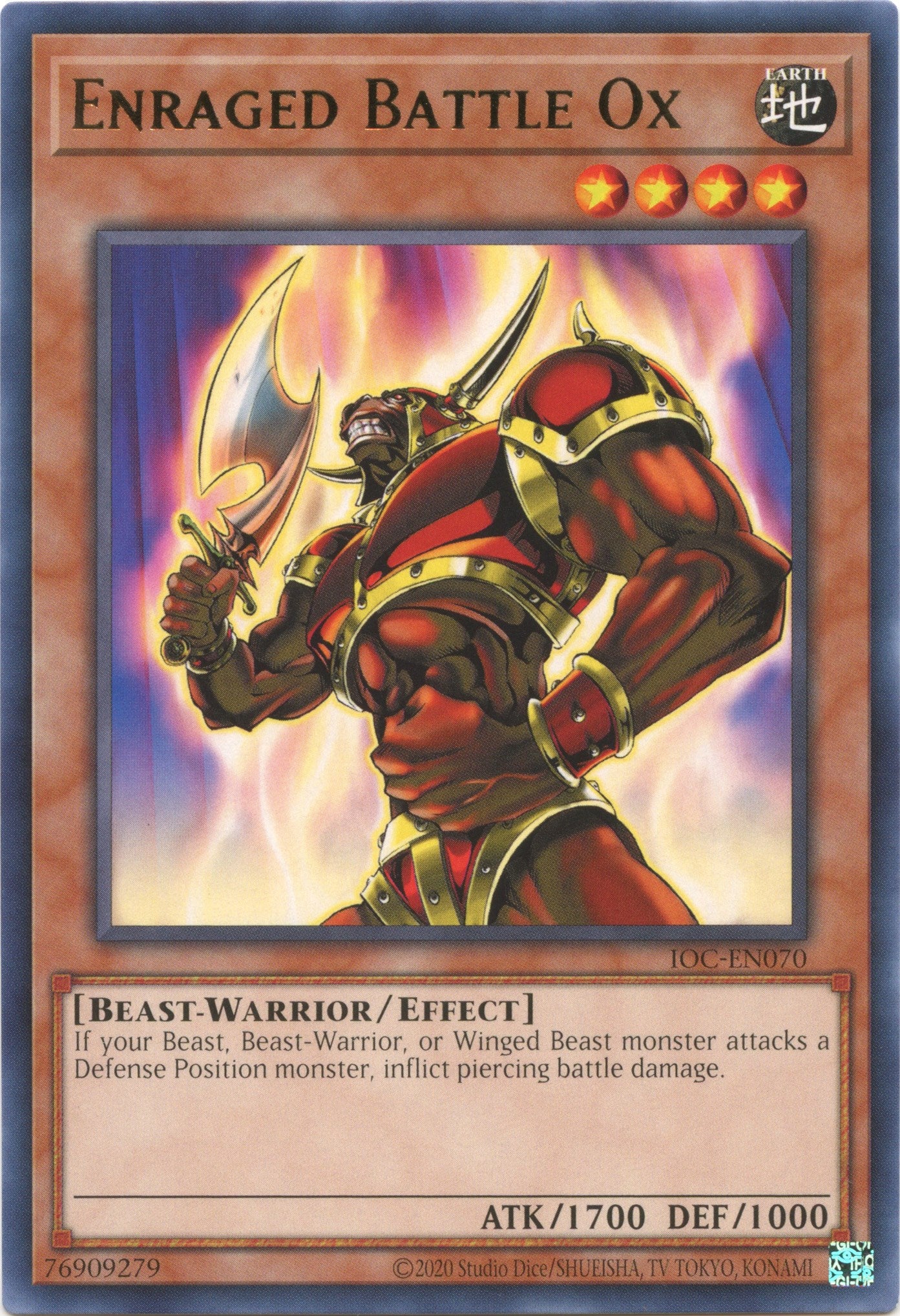 Enraged Battle Ox (25th Anniversary) [IOC-EN070] Rare | Amazing Games TCG