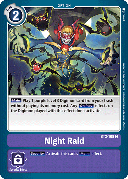 Night Raid [BT2-108] [Release Special Booster Ver.1.0] | Amazing Games TCG