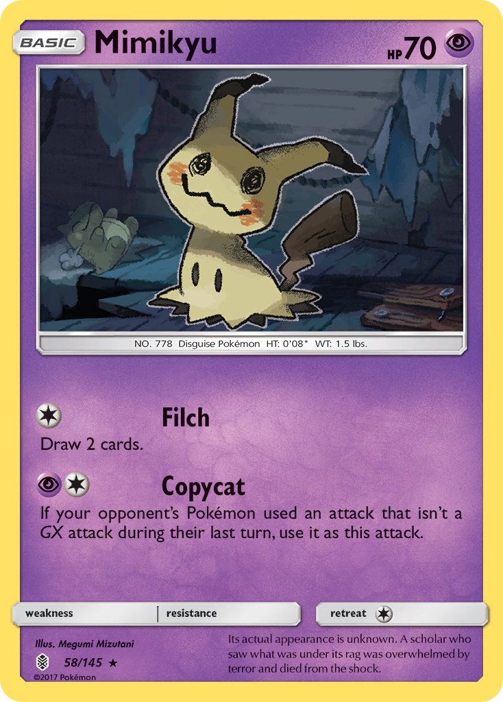 Mimikyu (58/145) (Theme Deck Exclusive) [Sun & Moon: Guardians Rising] | Amazing Games TCG