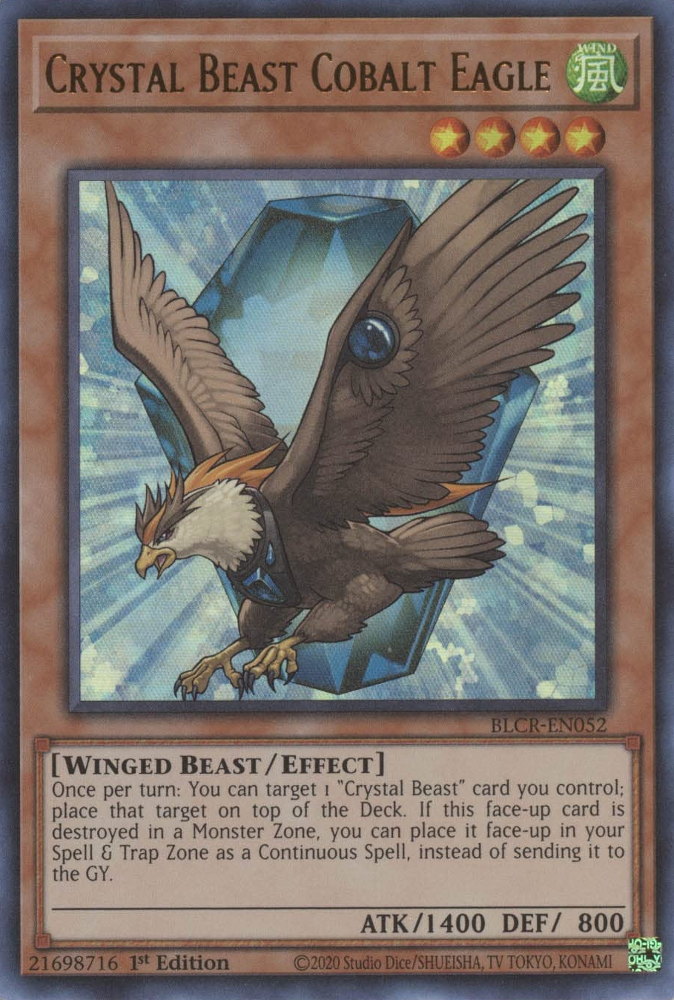 Crystal Beast Cobalt Eagle [BLCR-EN052] Ultra Rare | Amazing Games TCG